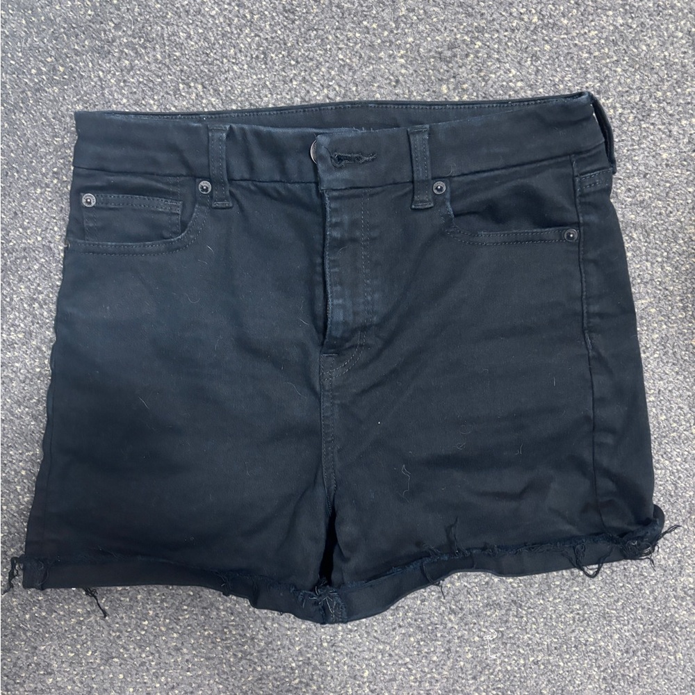 American eagle black denim high waisted shorts next level stretch
